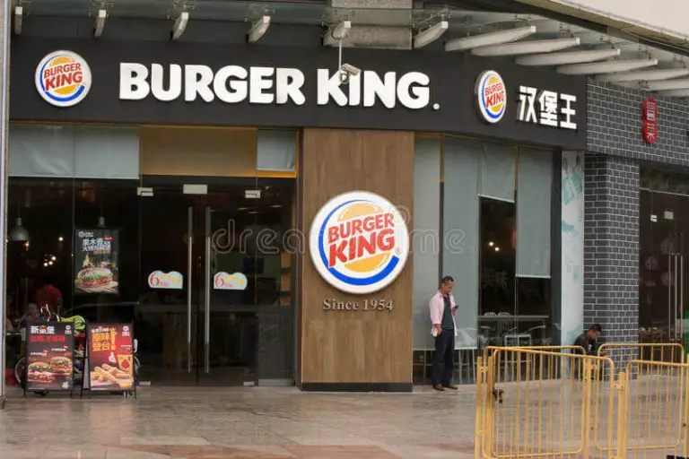 Burger king menu in the UK 2022