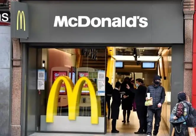 McDonald UK Restaurant Menu