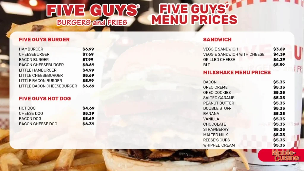 Five Guys Menu And Prices UK (Updated October 2023)