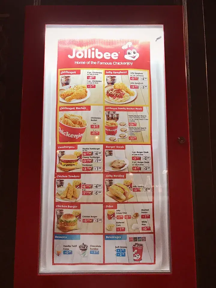 Jollibee updated menu uk