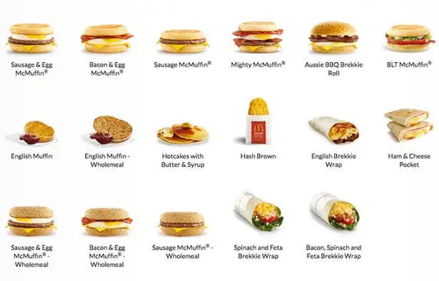 McDonald Breakfast Menu