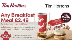 Tim Hortons Breakfast Menu 2023