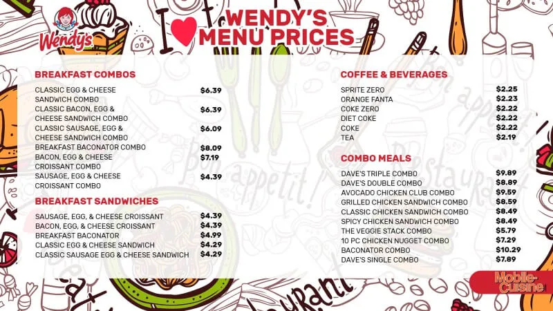 Wendy's Menu Prices UK (Updated October 2023)