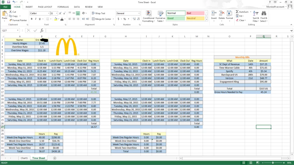 How do you check your work schedule for McDonald's?