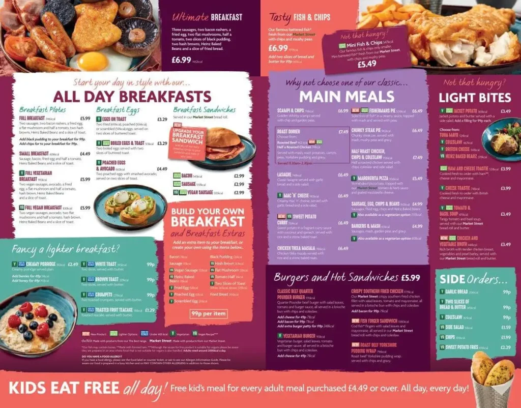 New Morrisons Cafe Menu Prices 